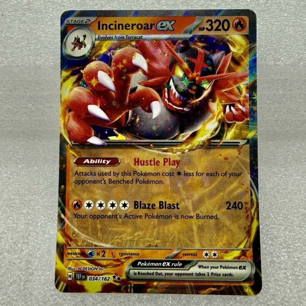 Incineroar ex 034/162 SV05: Temporal Forces Holo Pokémon TCG Mint Unplayed